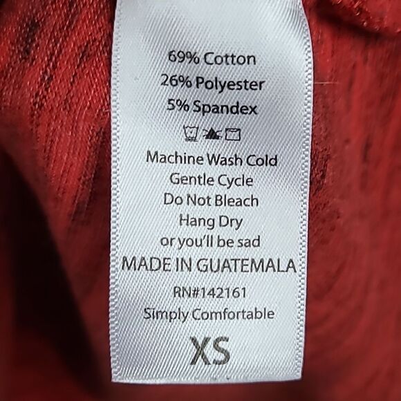 LuLaRoe IRMA Tee Red Space dye High Low Tunic T-Shirt Short Sleeve Knit Top - Picture 8 of 9